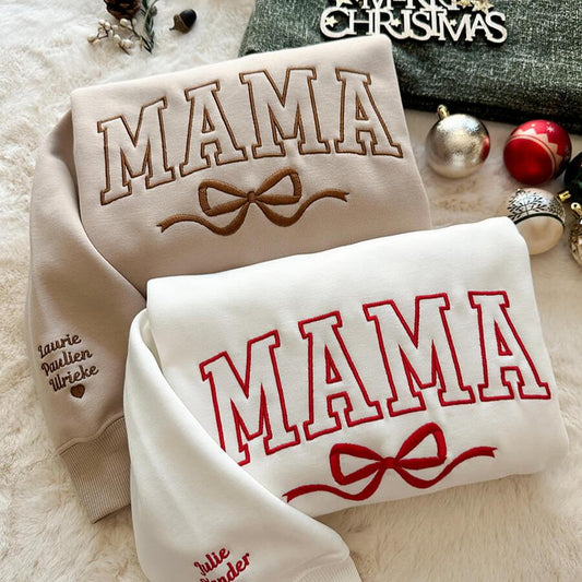 50% OFF🎄Custom Bow College Mama Sweatshirt🎀Hoodie