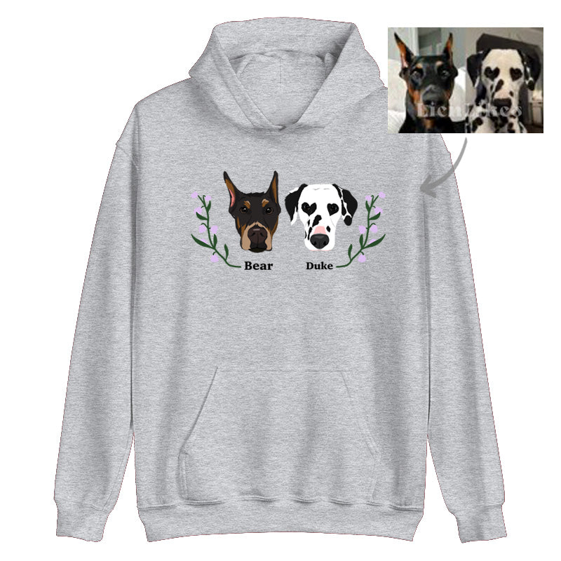 50% OFF🌺Custom Hoodie/Sweatshirt with Pet Portrait Flower