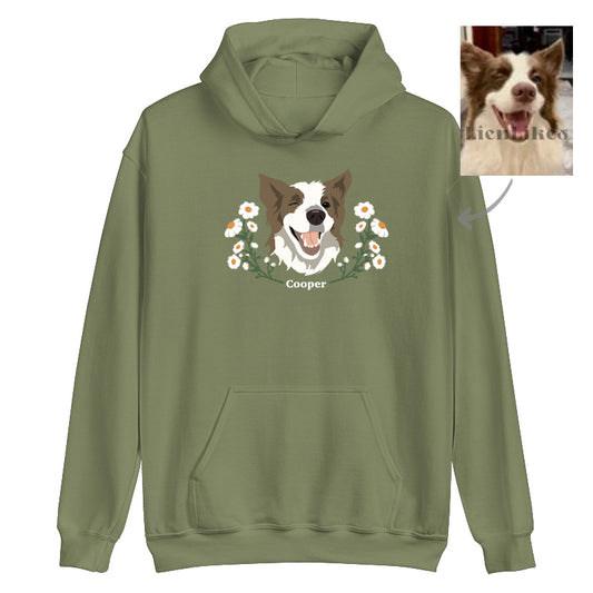 50% OFF🌺Custom Hoodie/Sweatshirt with Pet Portrait Flower