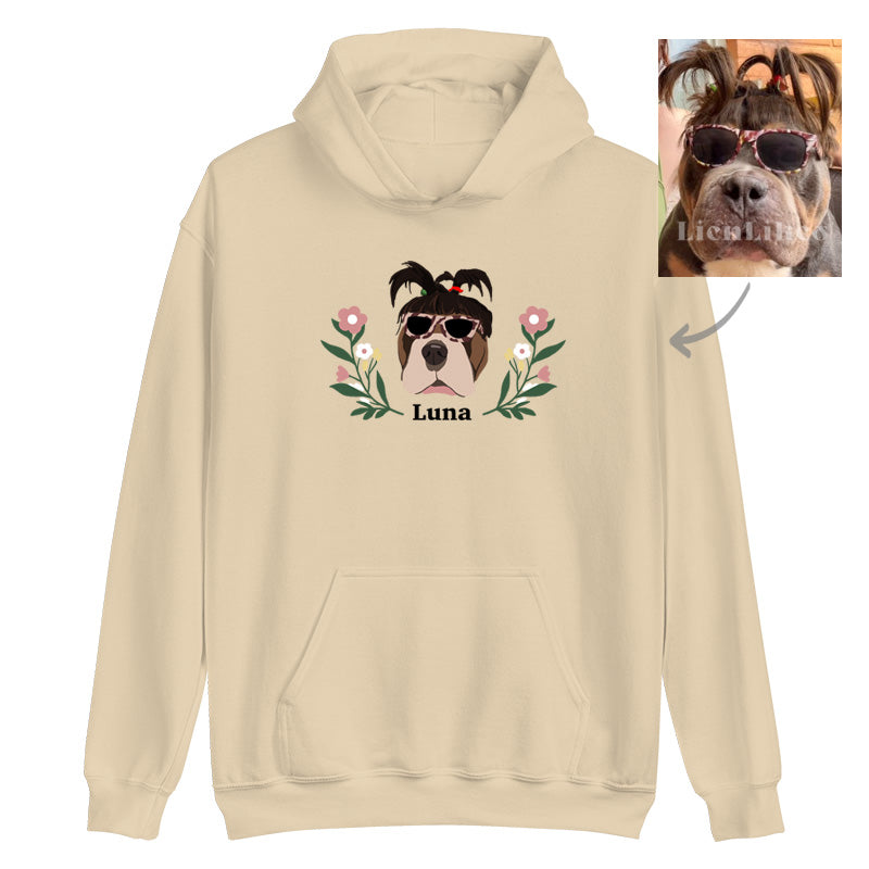 50% OFF🌺Custom Hoodie/Sweatshirt with Pet Portrait Flower